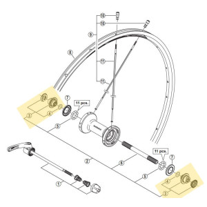 Shimano Y49U98020 Locknuts for WH-RS21 Front Wheel