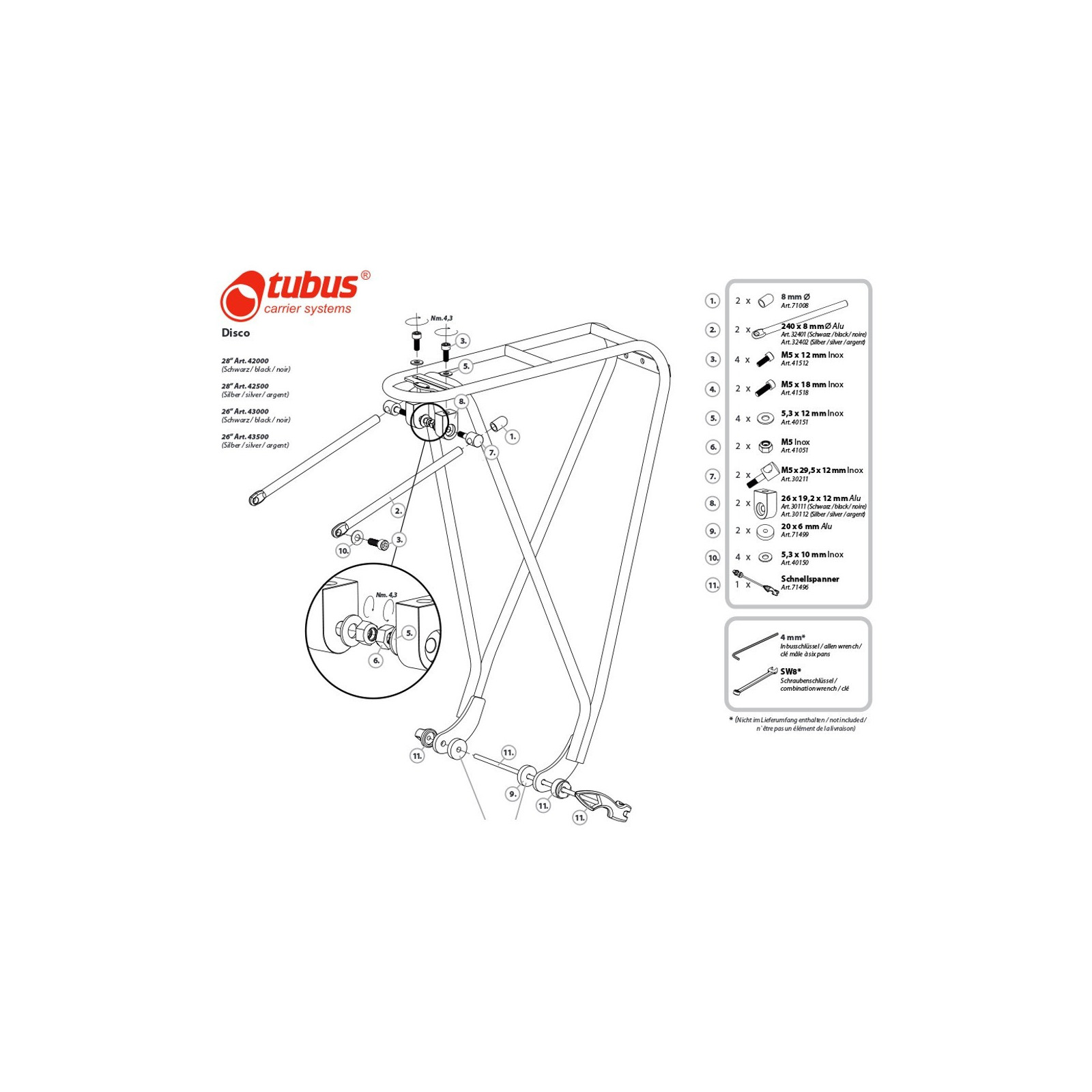 Tubus Disco Rear Rack 28