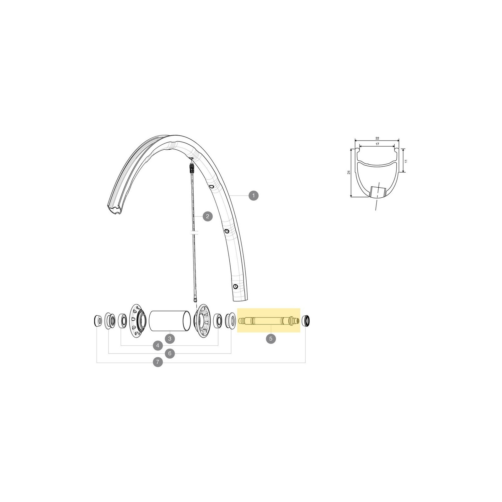 Mavic R-Sys/Ksyrium Sl/Ksyrium SLS Front Wheel Axle