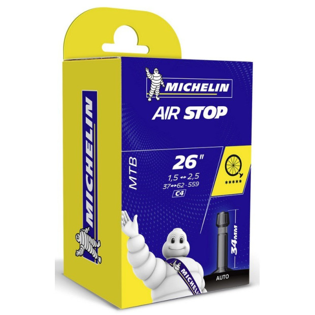 mm 34 Michelin - Innertube Airstop 559] Schrader [37/62 C4 -