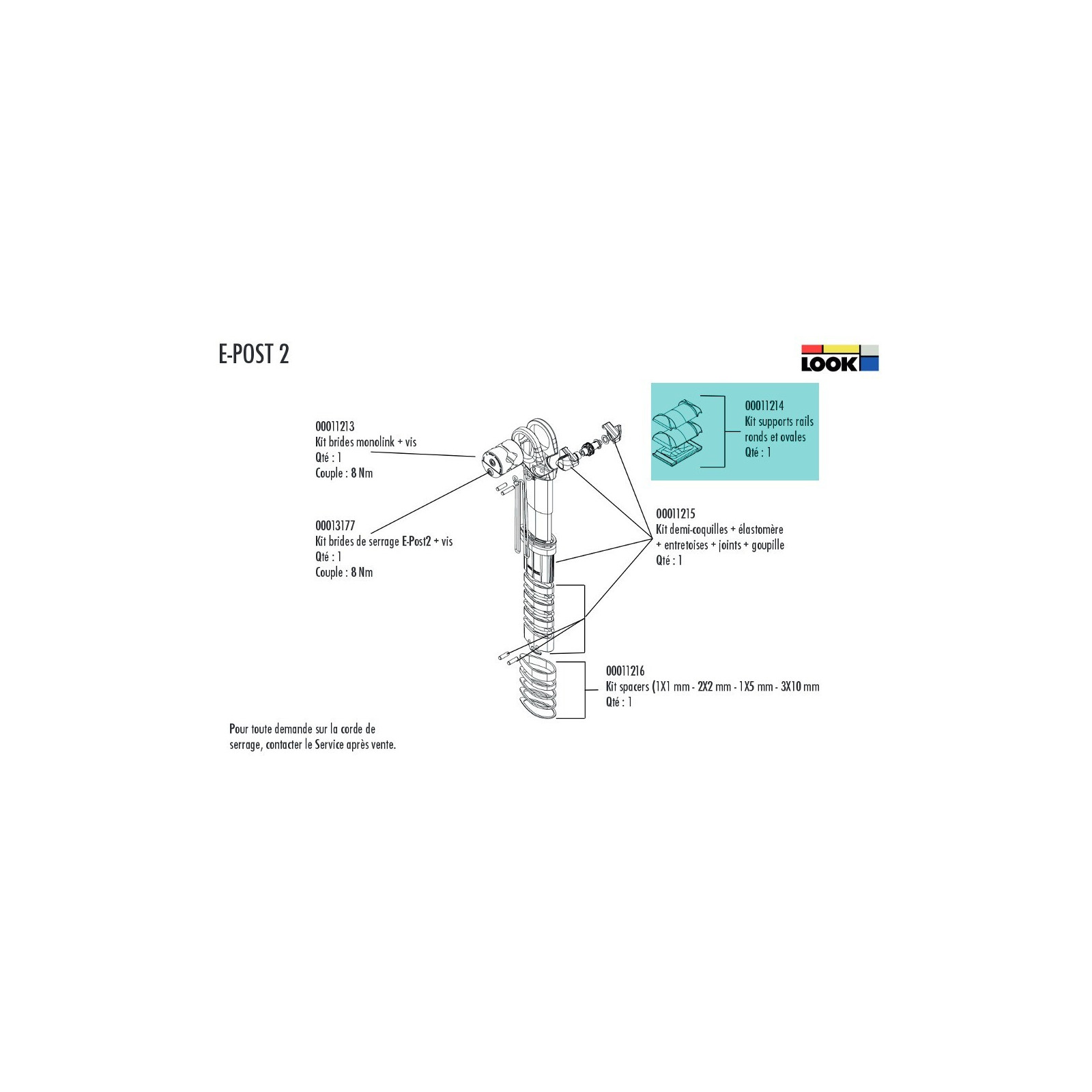 Look Seatpost E-Post 2 Saddle Frame Kit - 00011214